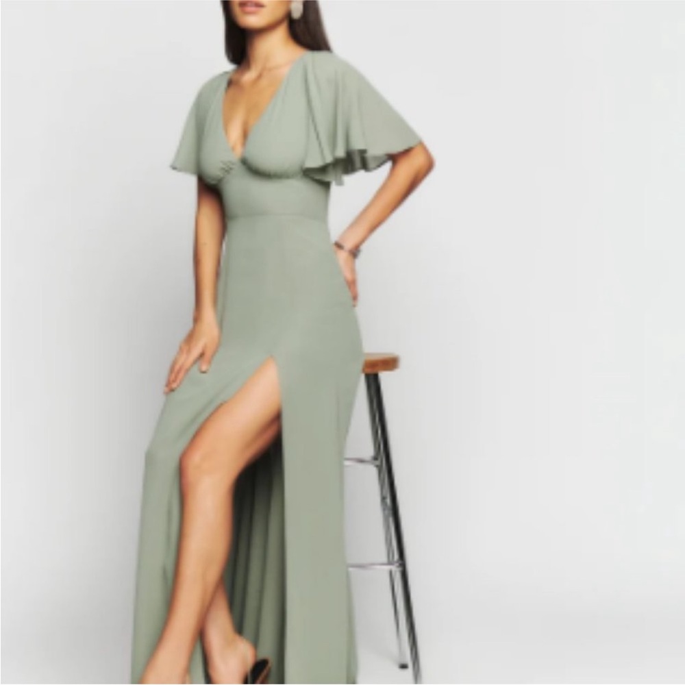 Reformation Shayla Dress, Seafoam, Size 2P - Picture 2 of 4